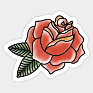 American Traditional Rose Tattoo Sticker